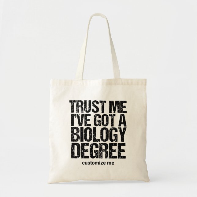 Funny Biology Major Graduation Custom Graduate Tote Bag (Front)