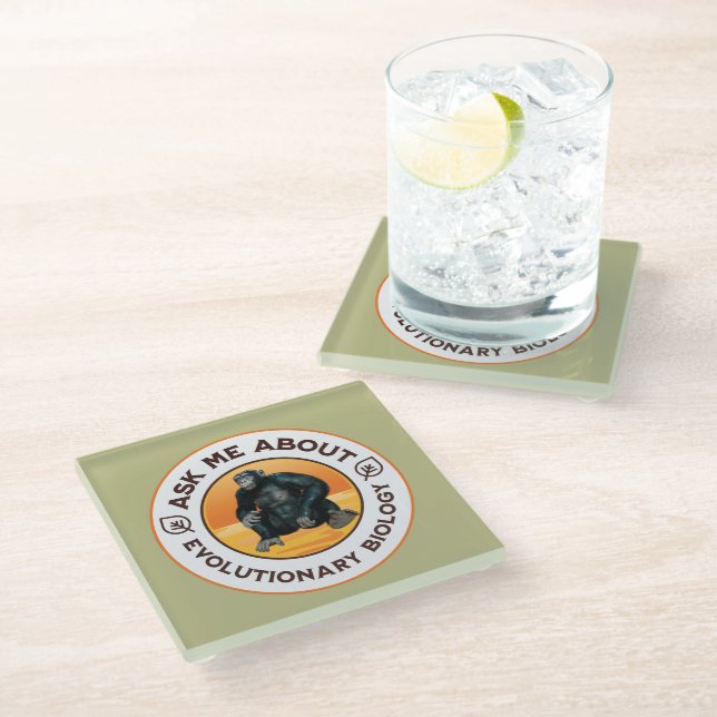 Funny Biology Teacher Evolution Humour Gift Glass Coaster (Angled)
