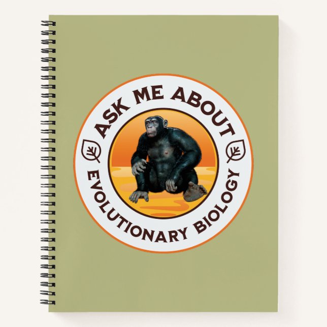 Funny Biology Teacher Evolution Humour Gift Notebook (Front)