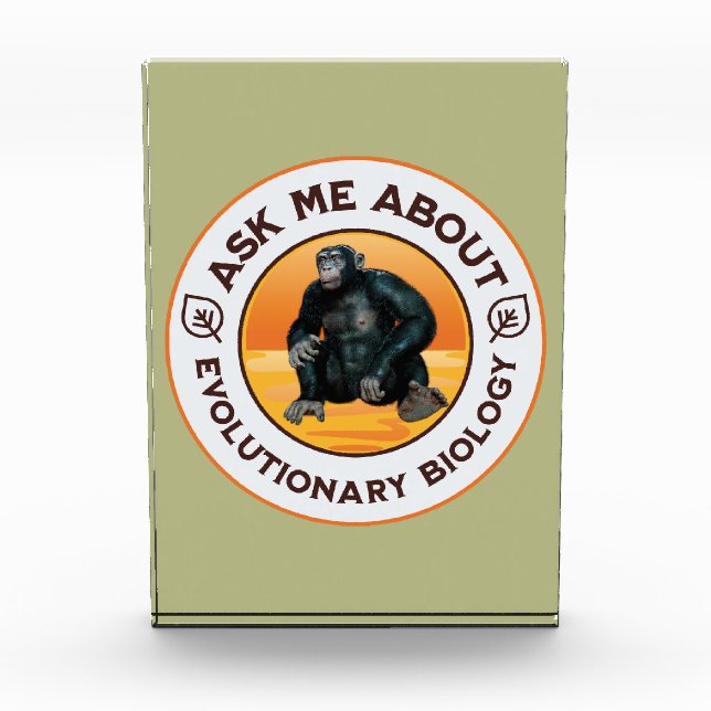 Funny Biology Teacher Evolution Humour Gift Photo Block (Front)