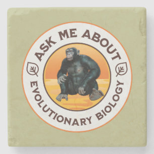Funny Biology Teacher Evolution Humour Gift Stone Coaster