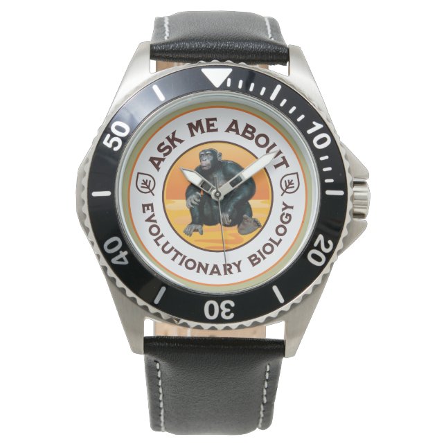 Funny Biology Teacher Evolution Humour Gift Watch (Front)