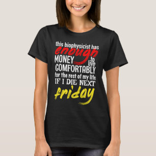 Funny Biophysicist  Enough Money Till Next Friday T-Shirt