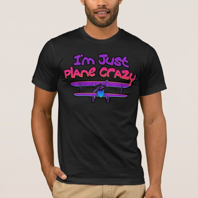 Funny Biplane Aeroplane T-Shirt (Front)