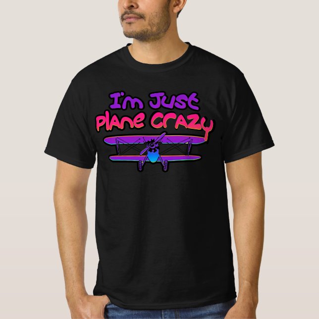 Funny Biplane Aeroplane T-Shirt (Front)