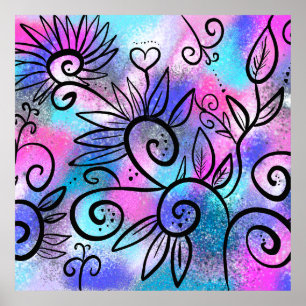 Funny bird art poster