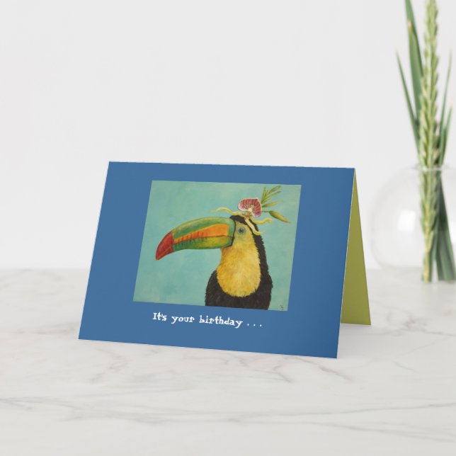 Funny bird birthday card (Front)