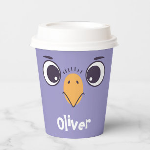 Funny Bird Face with Large Eyes Paper Cups