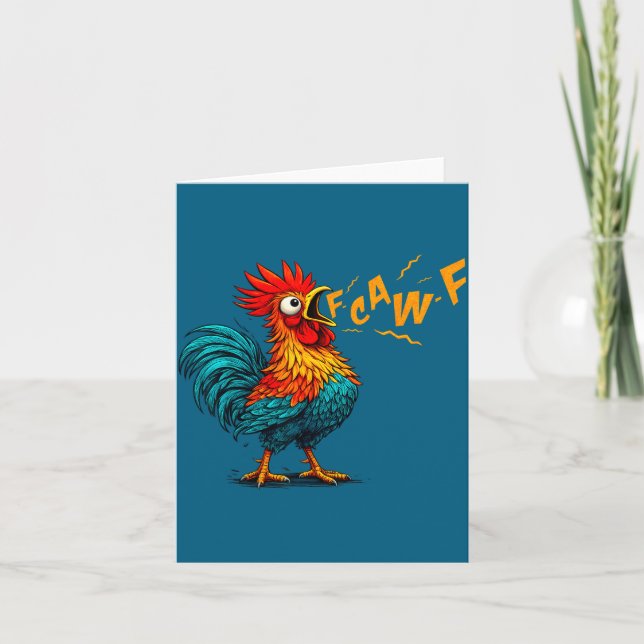 Funny Bird Fcawf Chicken F Caw F Rooster Whisperer Card (Front)