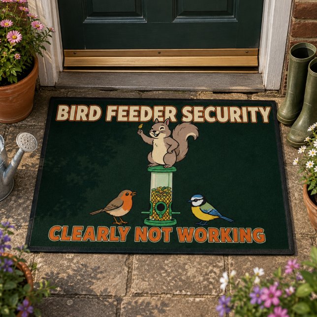 Funny Bird Feeder Security Squirrel Doormat (Creator Uploaded)