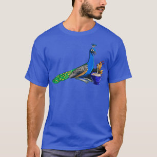 Funny Bird Japanese Kawaii Ramen Noodles Peacock T-Shirt