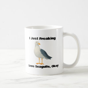 Funny Bird Lover Gift,Cute Seagull Mug for Nature