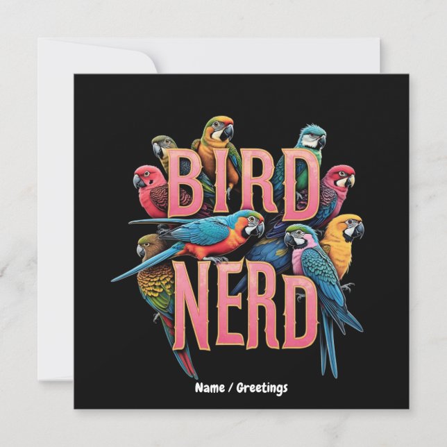 Funny Bird Nerd Design for Bird Watchers and Lover Invitation (Front)