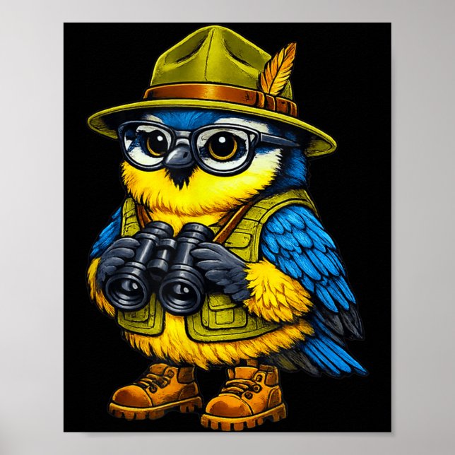 Funny Bird Nerd Watching Birding Lover Poster (Front)