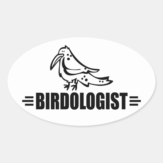 Funny Bird Oval Sticker (Front)