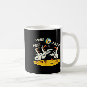 Funny Bird Playing Volleyball Mine Game Day Beach  Coffee Mug