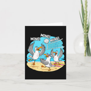 Funny Bird Playing Volleyball Mine Game Day Vibes  Card