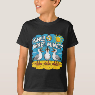 Funny Bird Playing Volleyball Mine Game Day Vibes  T-Shirt