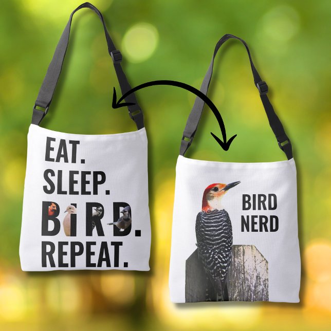 Funny Bird Quote Modern Crossbody Tote Bag  (Bird lovers, birders, birdwatchers, ornithologists and nature enthusiasts will love this crossbody)