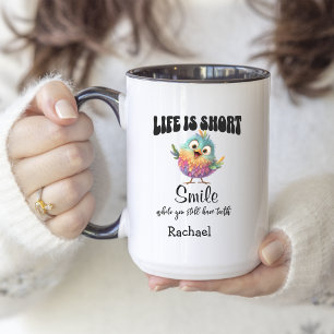  Funny Bird Sarcastic Quote Motivation  Two-Tone Coffee Mug