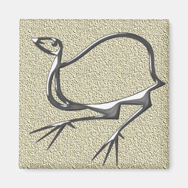 Funny bird steel magnet (Front)