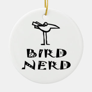 Funny Bird Watcher Ceramic Tree Decoration
