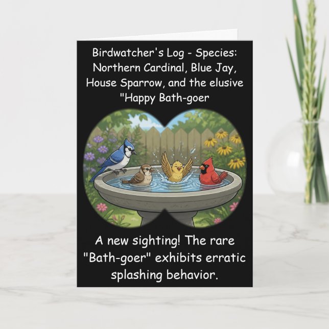Funny Bird Watching Birthday Gift Idea Art Card (Front)