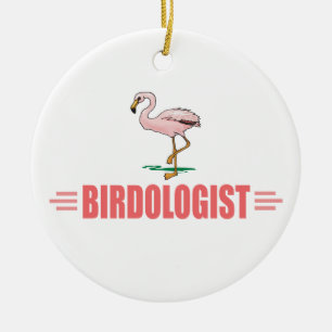 Funny Birding Flamingo Ceramic Tree Decoration