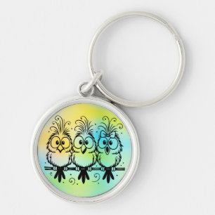 Funny Birds Cartoon-56456 Key Ring