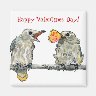 Funny Birds Happy Valentines Day Magnet