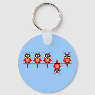 funny birds key ring
