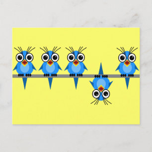 funny birds postcard