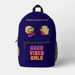 Funny Birds Printed Backpack
