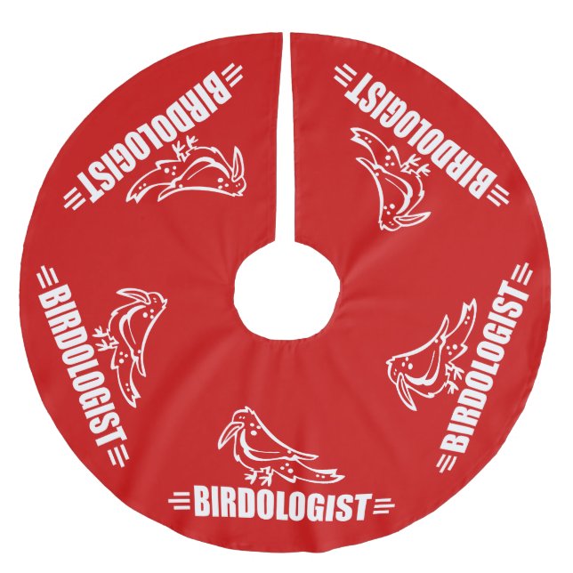 Funny Birdwatcher's Brushed Polyester Tree Skirt (Front)