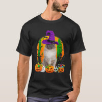 Funny Birman Cat Halloween Witch Pumpkin