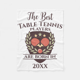 Funny Birth Year Birthday Name Table Tennis Fleece Blanket