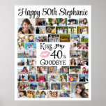 Funny Birthday 55 Photos Kiss Your Decade Goodbye  Poster<br><div class="desc">Funny Birthday 55 Photos Kiss Your Decade Goodbye Poster Print or Digital Download. Create a photo memory poster print to celebrate a birthday beginning a new decade utilising this easy-to-upload photo collage with 55 pictures through the years with the funny title KISS YOUR DECADE GOODBYE modern typography design (shown with...</div>