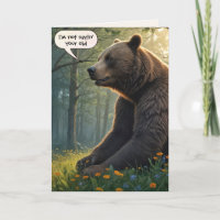 Funny Birthday Bear In Summer Woods