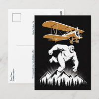 Funny Birthday Bigfoot Vintage Airplane Custom