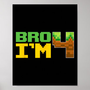 Funny Birthday Boy Bro I'm 4 Birthday Video Game P Poster