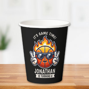 Funny Birthday Boy with Basketball Theme Paper Cups