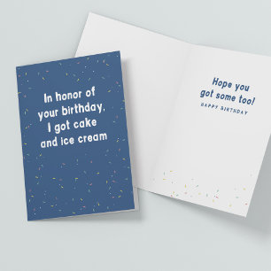 Funny birthday cake happy birthday card
