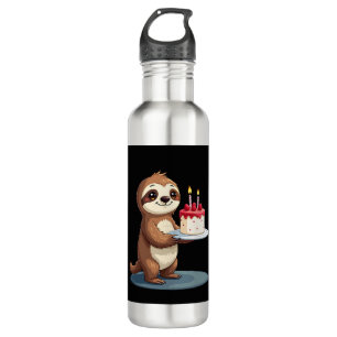 Funny Birthday Cake with Sloth Costume for Boys an 710 Ml Water Bottle