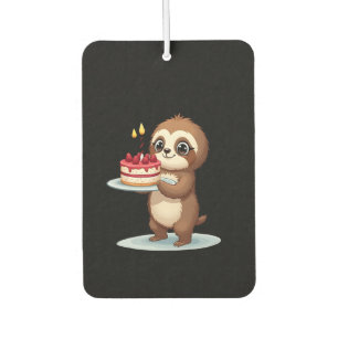 Funny Birthday Cake with Sloth Costume for Boys an Car Air Freshener
