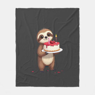 Funny Birthday Cake with Sloth Costume for Boys an Fleece Blanket