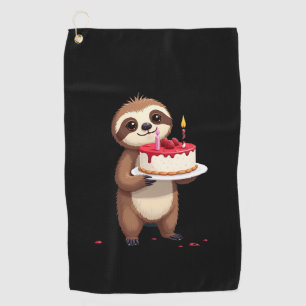 Funny Birthday Cake with Sloth Costume for Boys an Golf Towel