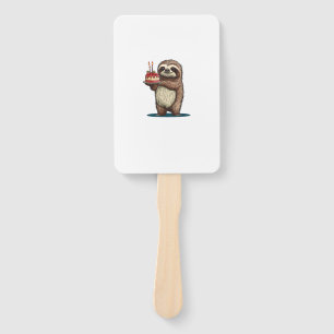 Funny Birthday Cake with Sloth Costume for Boys an Hand Fan