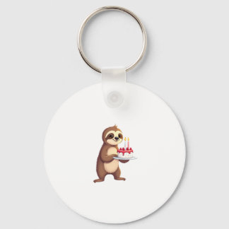 Funny Birthday Cake with Sloth Costume for Boys an Key Ring