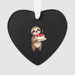 Funny Birthday Cake with Sloth Costume for Boys an Ornament