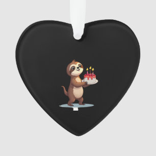 Funny Birthday Cake with Sloth Costume for Boys an Ornament